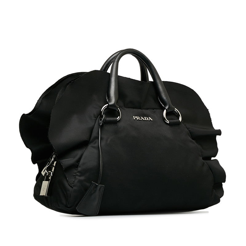 Prada Tessuto Ruffle Handbag Canvas Handbag BL0546 in Good condition
