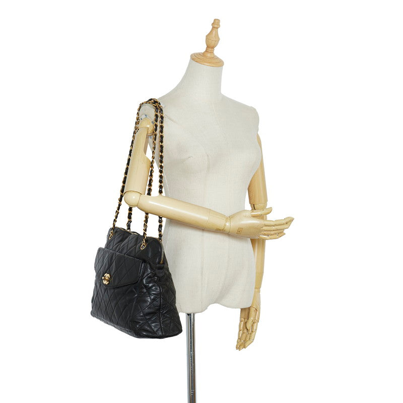 CC Quilted Leather Chain Shoulder Bag