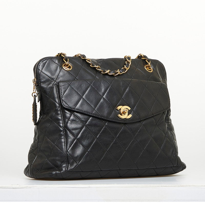 CC Quilted Leather Chain Shoulder Bag