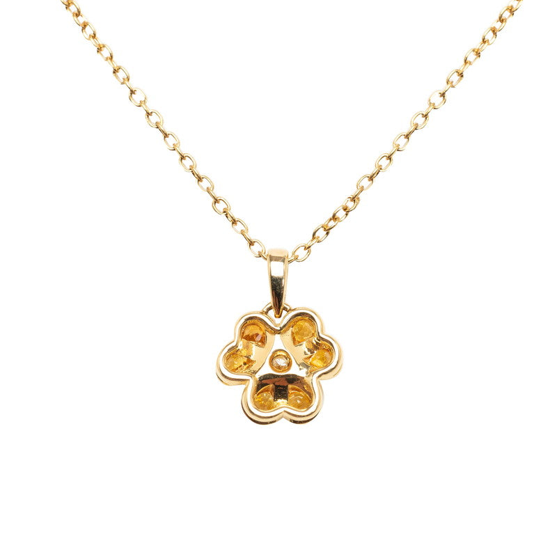 Dior Flower Motif Women's Necklace with Diamonds set in K18YG Yellow Gold (Used)