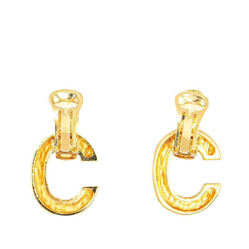 Celine C Logo Clip On Earrings Metal Earrings in Good condition