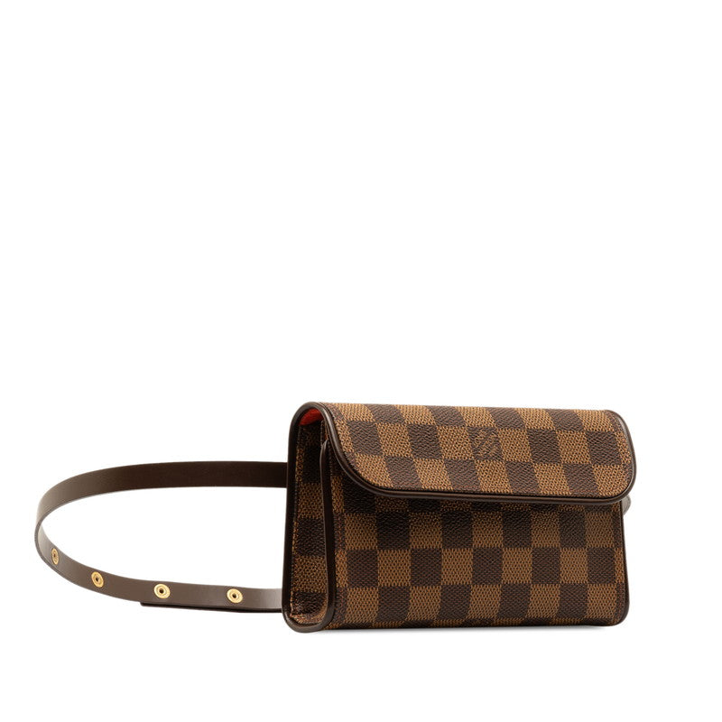Louis Vuitton Damier Ebene Pochette Florentine Canvas Belt Bag N51857 in Excellent condition
