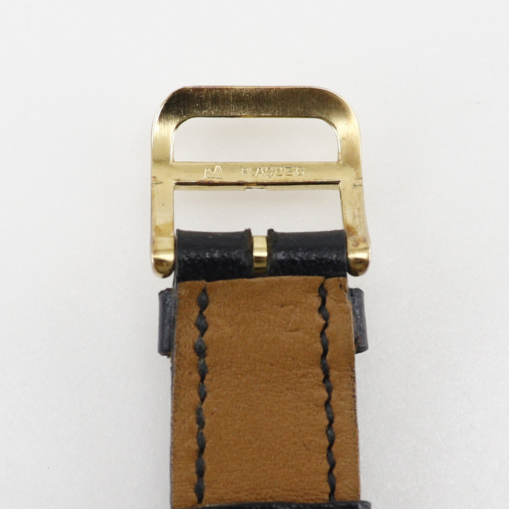 Hermes Pullman Watch Stainless Steel Gold Plated Leather Quartz