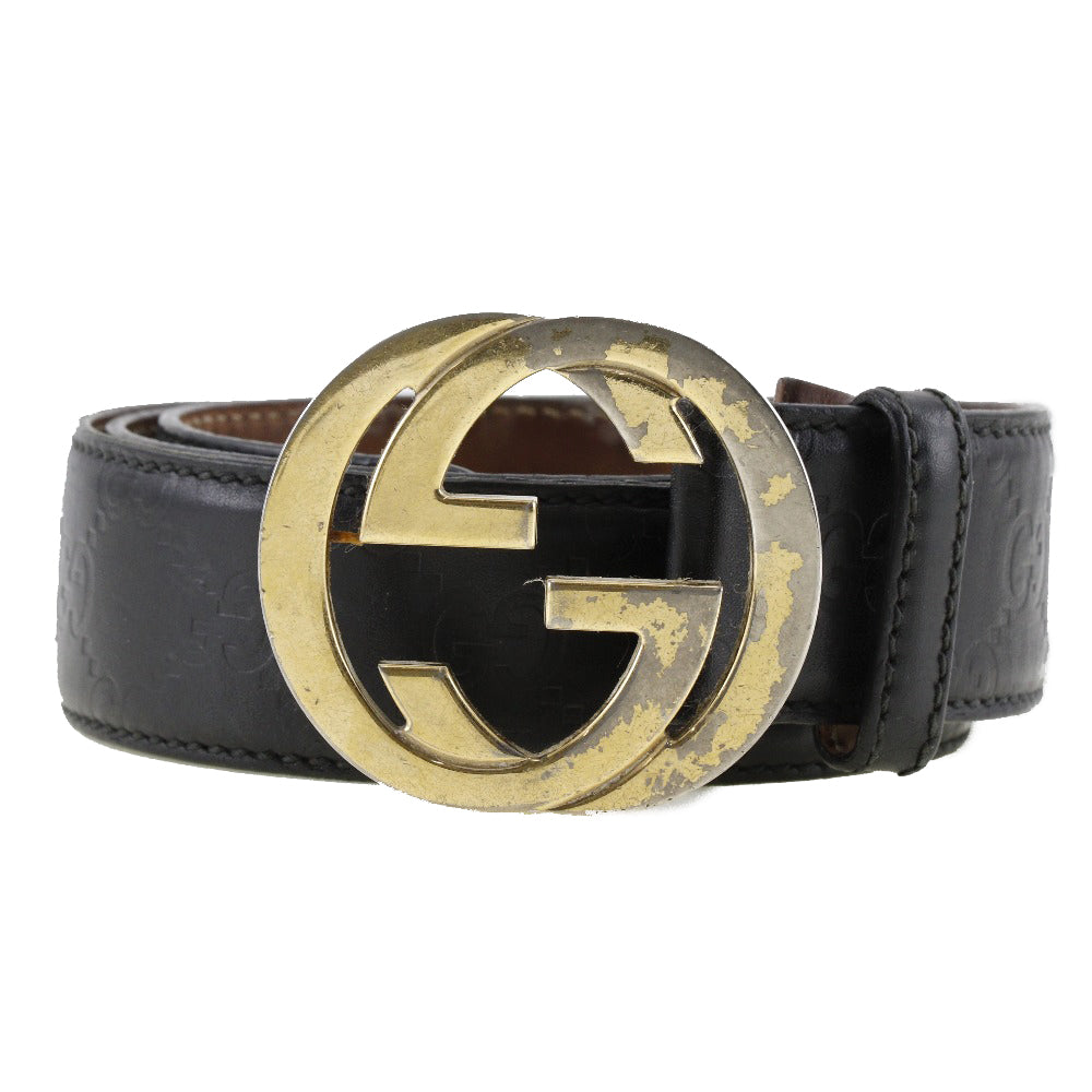 Gucci Interlocking Leather Belt Black