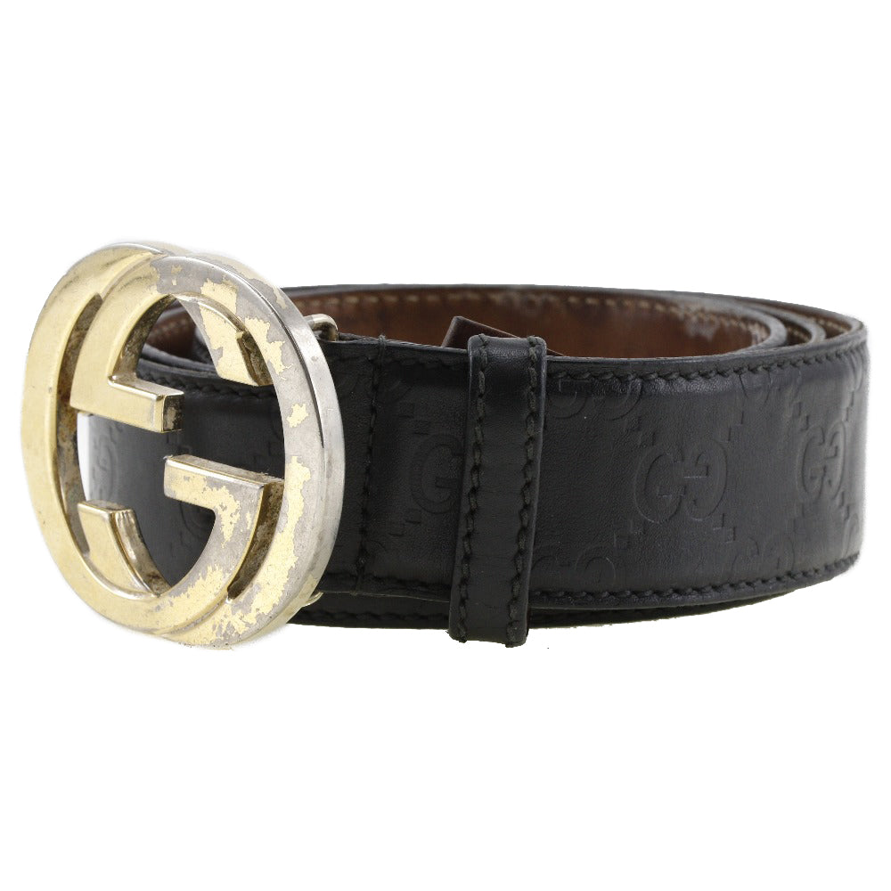 Gucci Interlocking Leather Belt Black