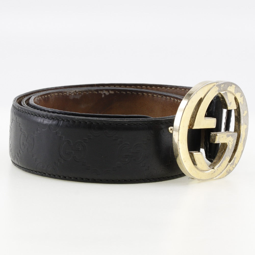 Gucci Interlocking Leather Belt Black