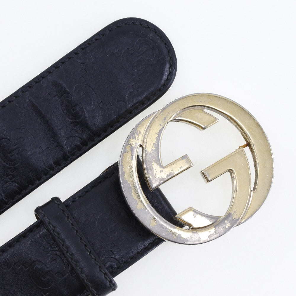 Gucci Interlocking Leather Belt Black