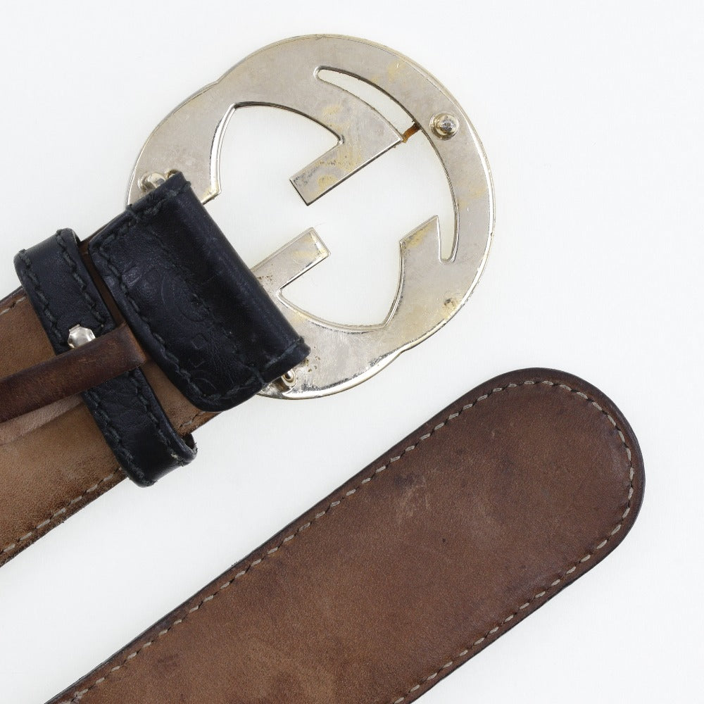 Gucci Interlocking Leather Belt Black