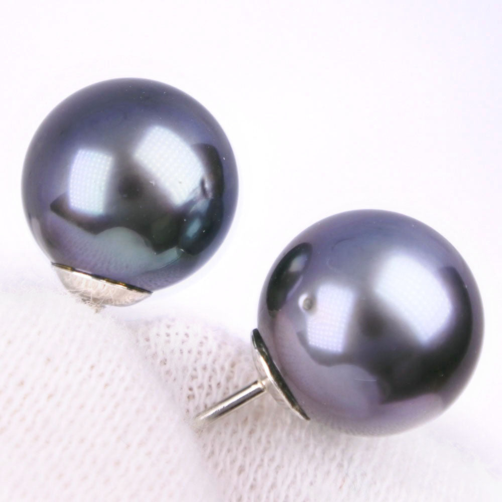 Black Pearl Earrings 10.5-10.7mm