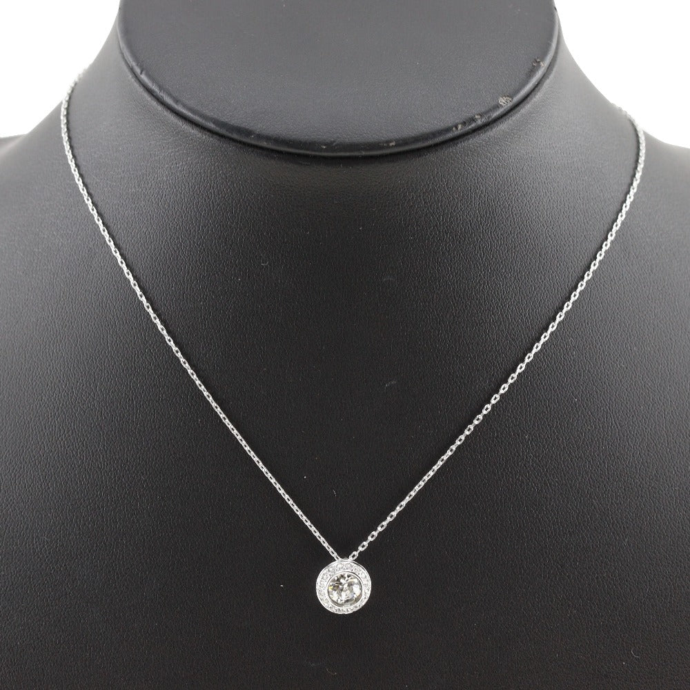 Angelic Round Cut Rhodium Plated Pendant Necklace