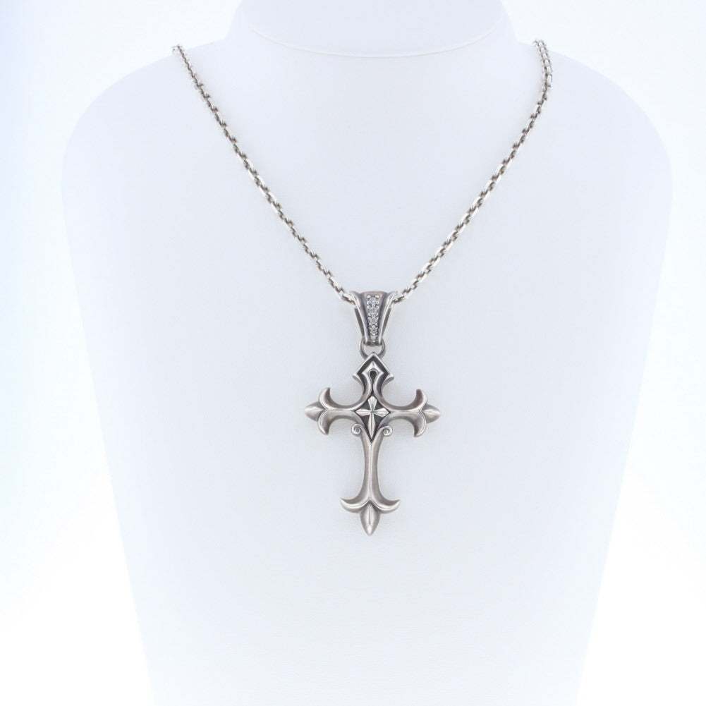 Silver Medieval Cross Pendant Necklace