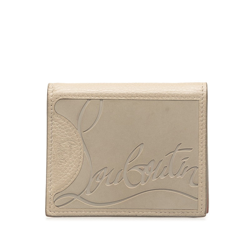 Christian Louboutin Leather Bifold Compact Wallet Leather Short Wallet in Good condition