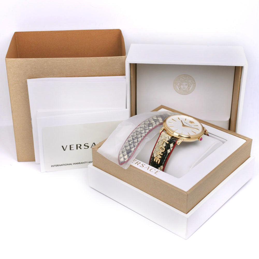 Versace LOVE Watch Stainless Steel Leather Quartz