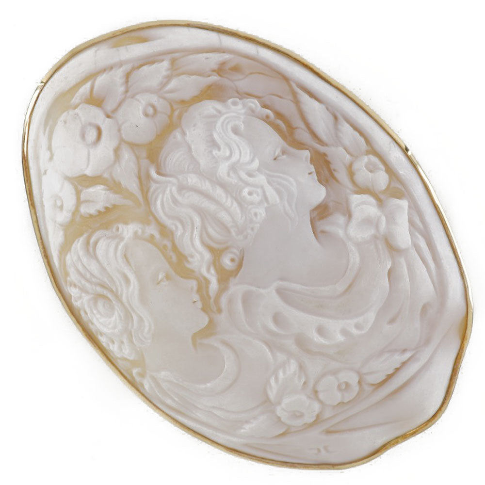 Cameo Brooch Pendant K18 Yellow Gold