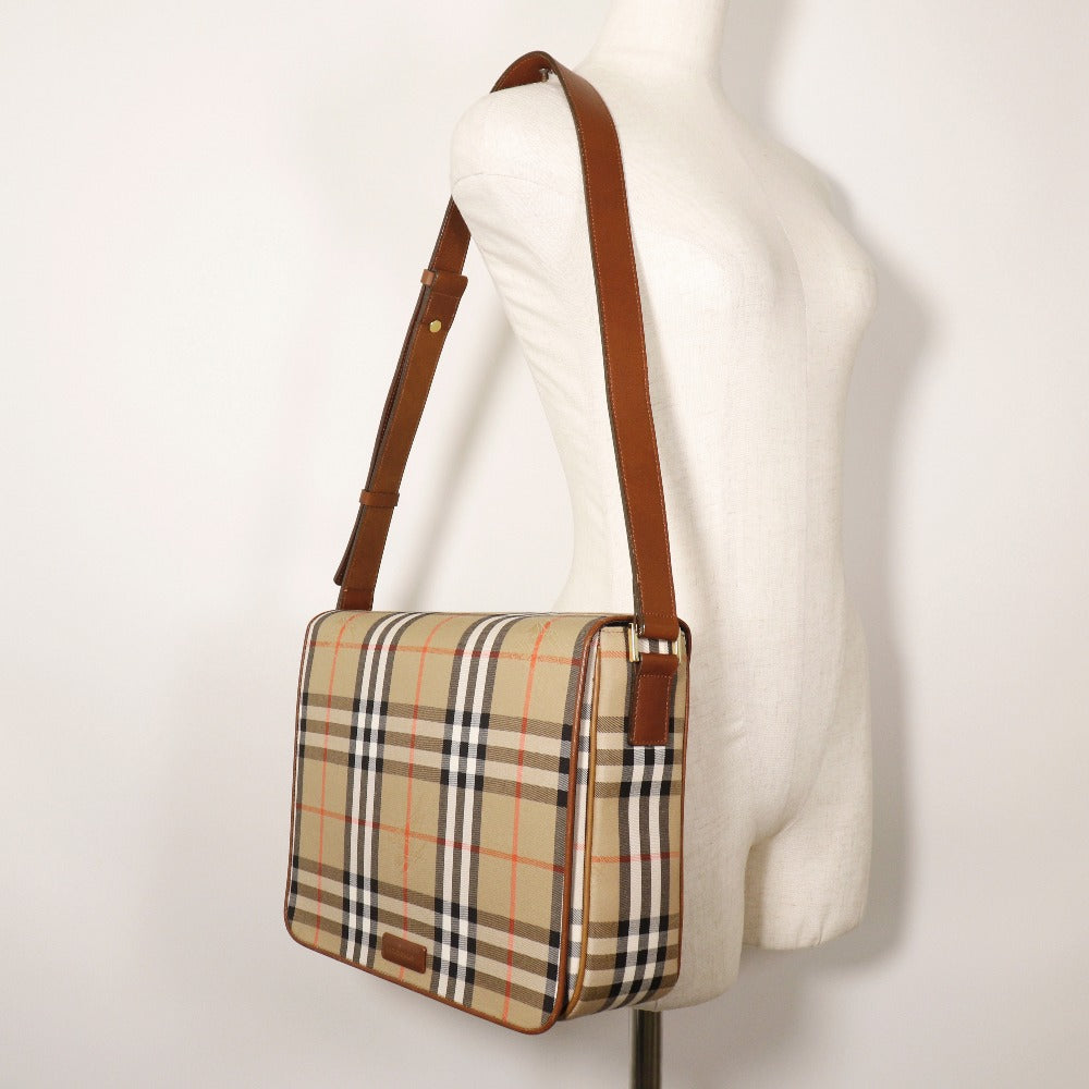 Burberry Canvas Leather Shoulder Messenger Bag