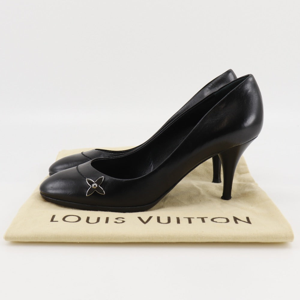 Louis Vuitton Leather Monogram Flower Pumps