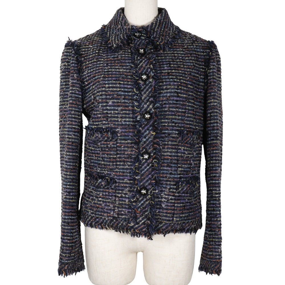 Chanel Tweed Star Button Tailored Jacket