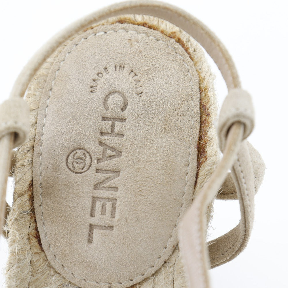 Chanel Suede/Enamel Sandals with Coco Mark Charm