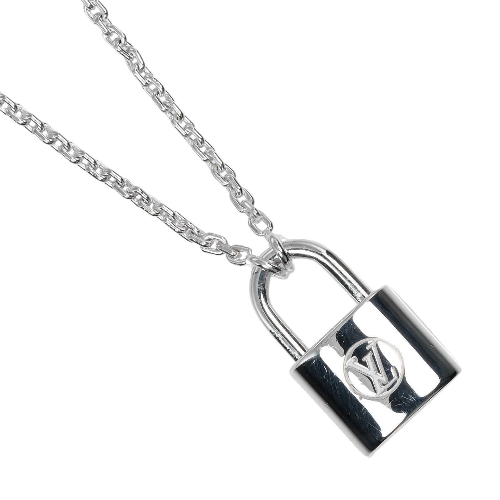 Louis Vuitton Silver 925 Lockit Necklace Q93559