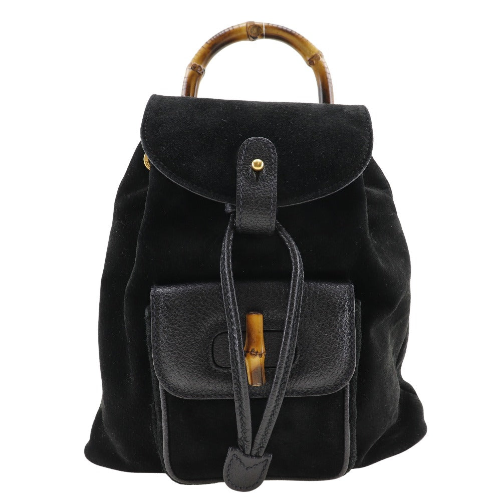 Gucci Suede Bamboo Backpack