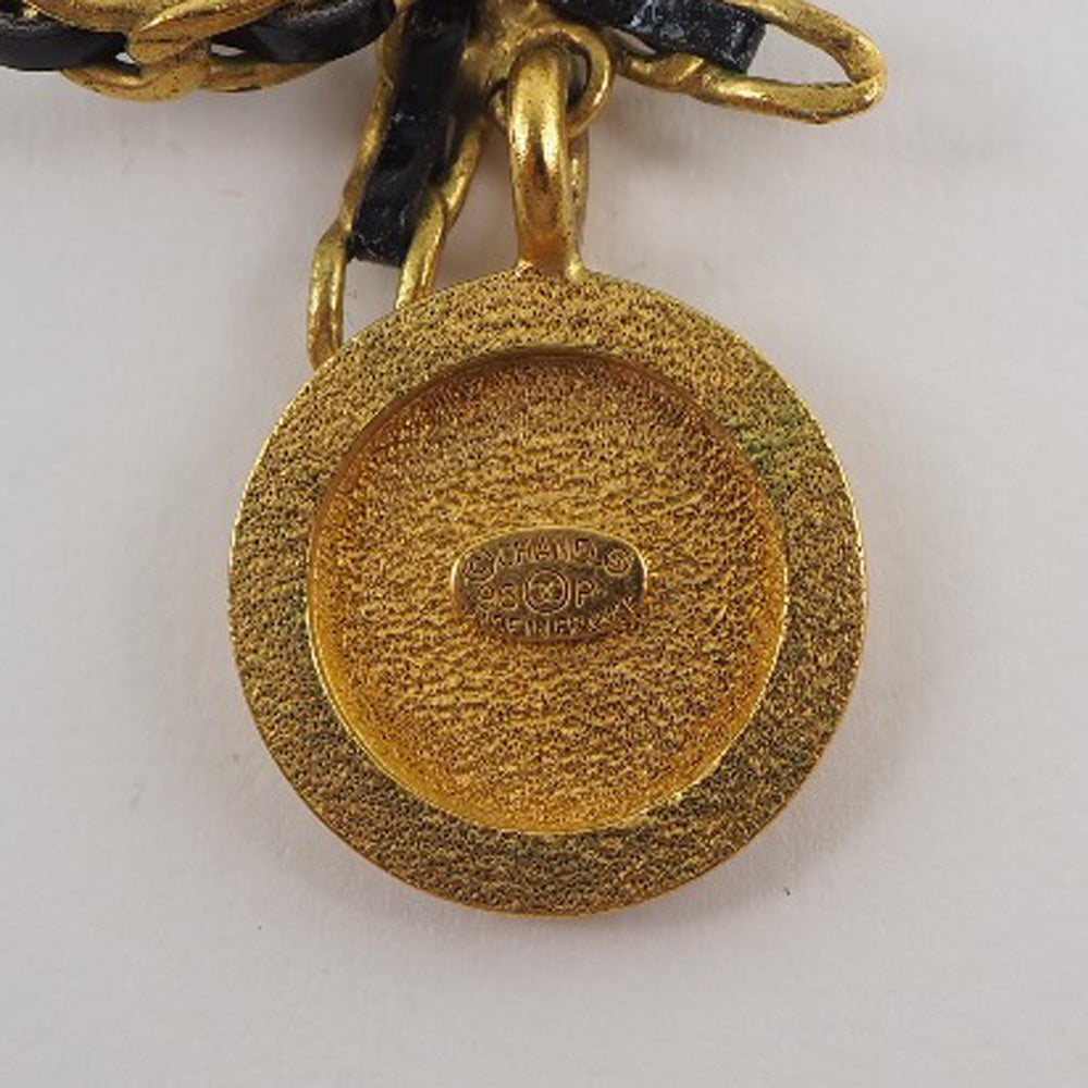 Chanel Coin Ribbon Necklace Gold Plated