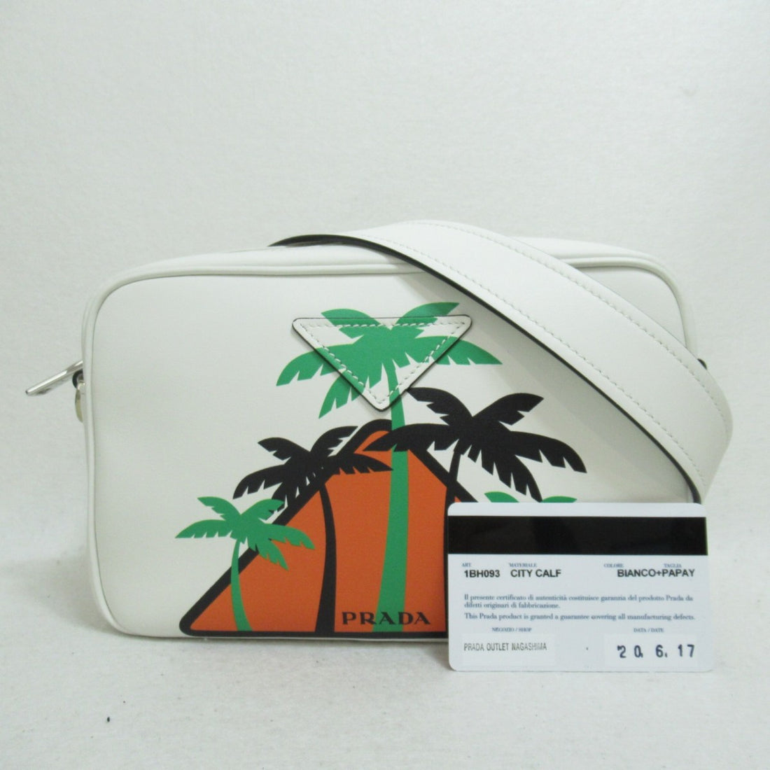 City Calf Palm Tree Print Camera Bag 1BH093