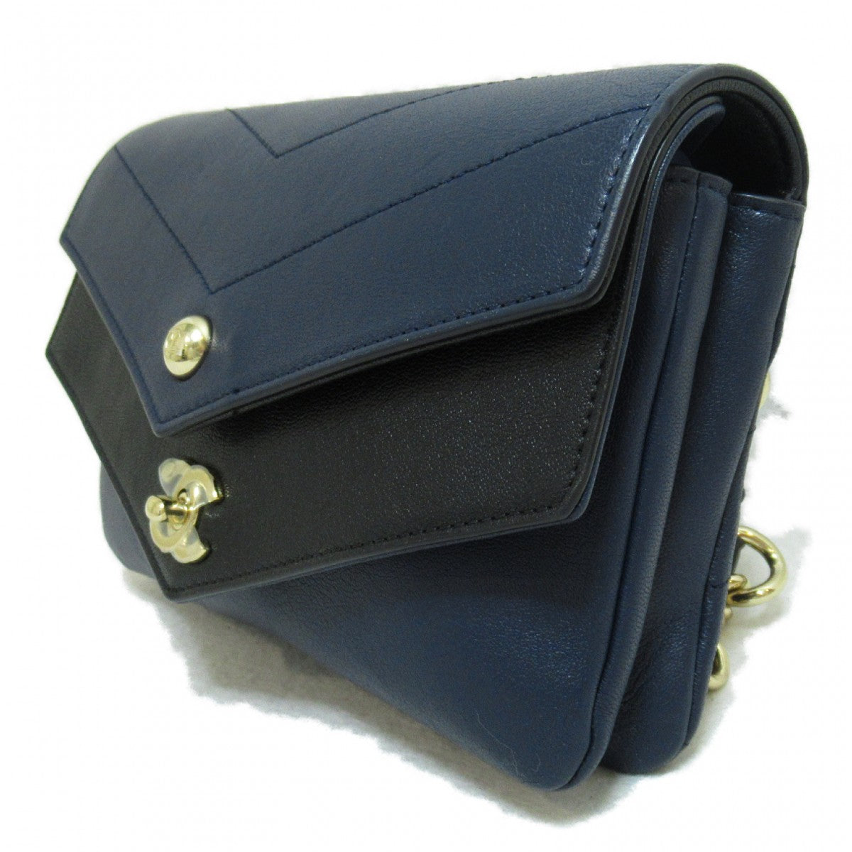 CC Chevron Leather Belt Bag