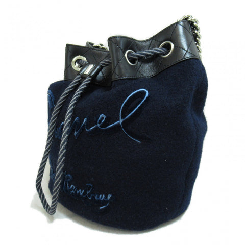 Wool Drawstring Bucket Bag