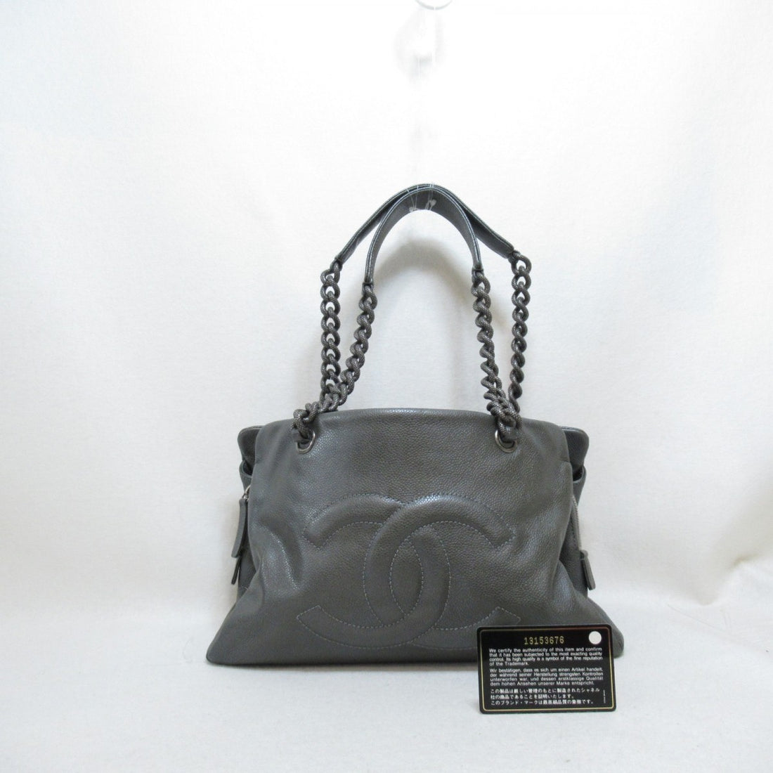 CC Caviar Chain Tote Bag