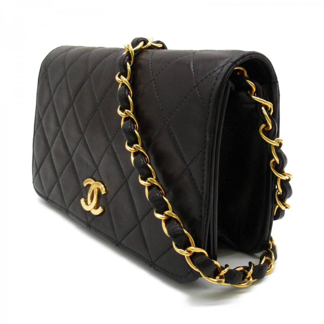 CC Quilted Leather Full Flap Bag