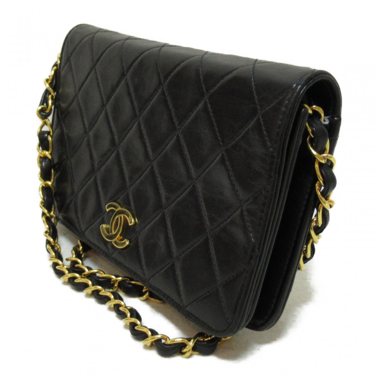 CC Quilted Leather Full Flap Bag