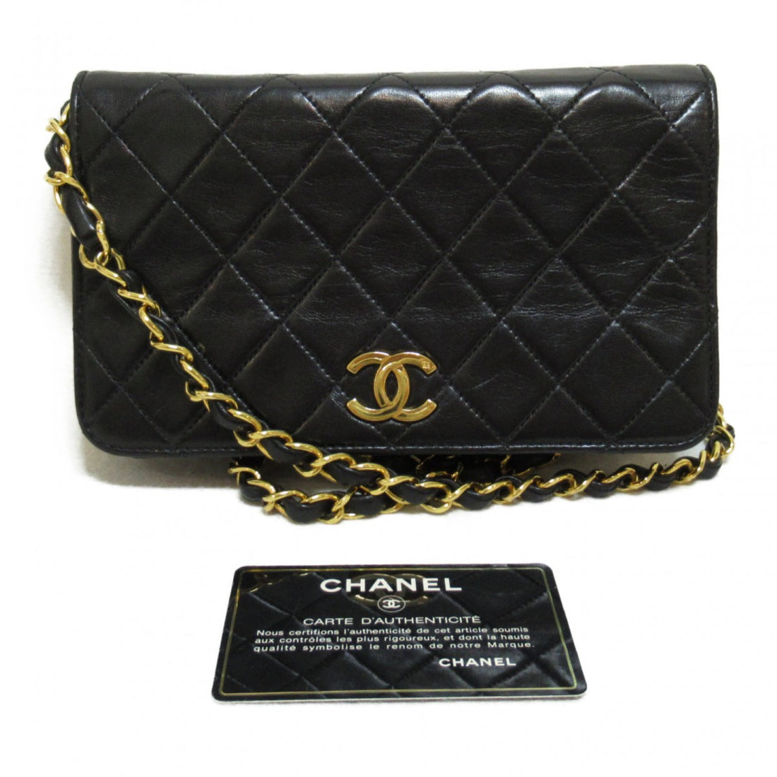 CC Quilted Leather Full Flap Bag