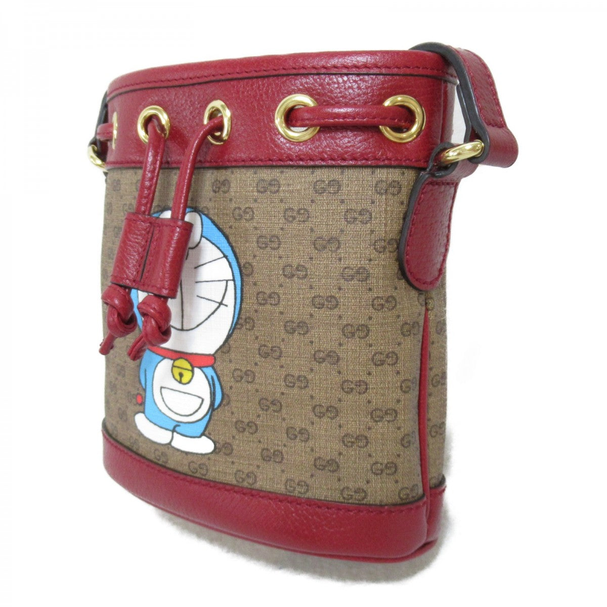 Gucci x Doraemon Vintage GG Supreme Monogram Bucket Bag