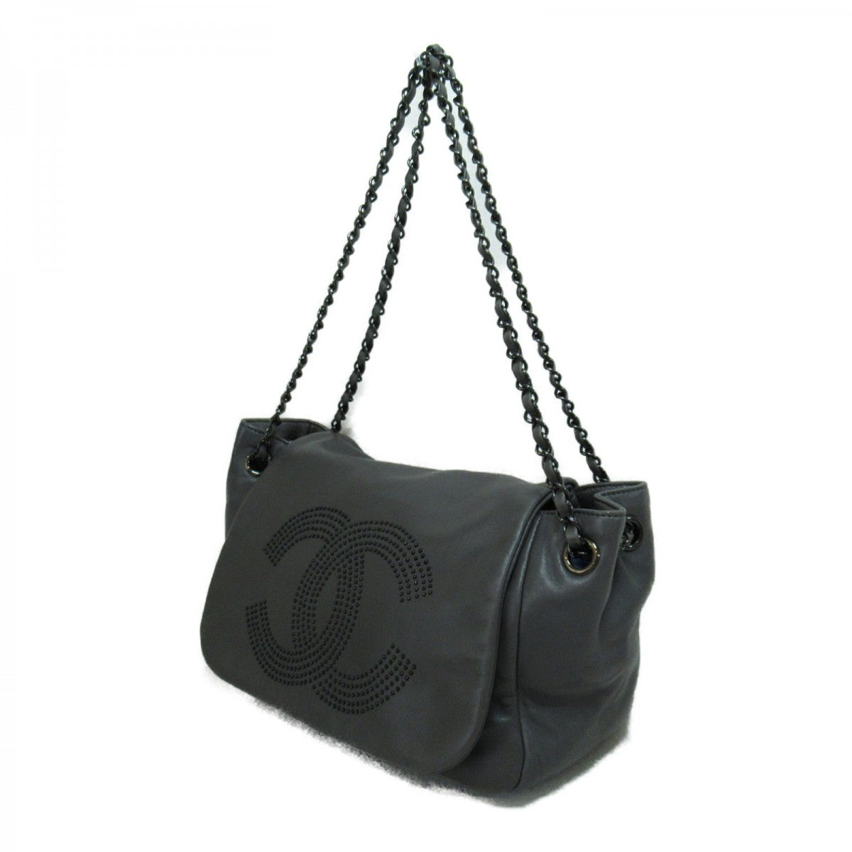 CC Leather Chain Flap Shoulder Bag