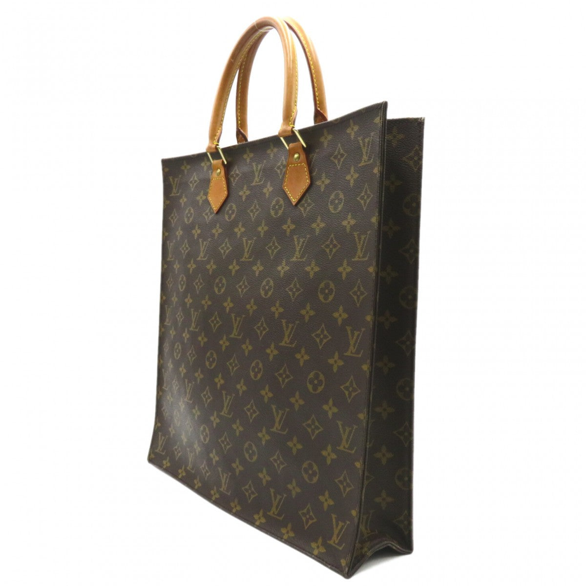 Authentic Louis Vuitton Tote Bag Sac Plat Brown Monogram M51140