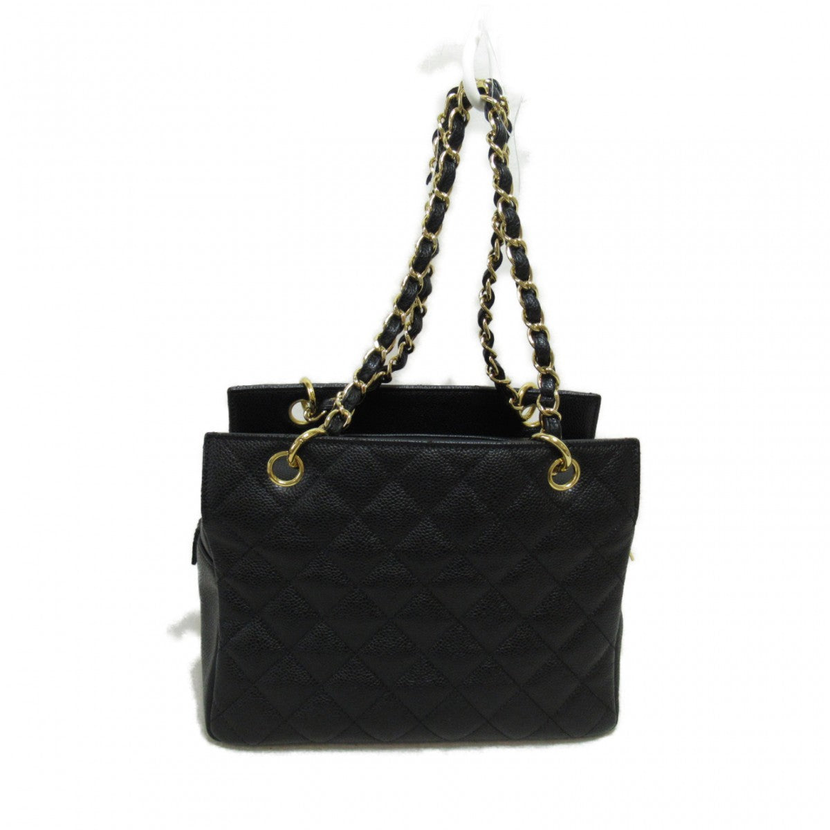 CC Quilted Caviar Chain Tote Bag