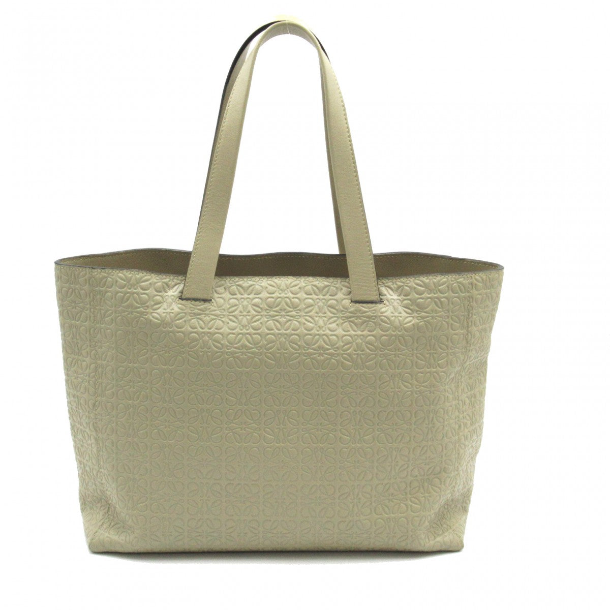 Anagram Embossed Leather Shopper Tote