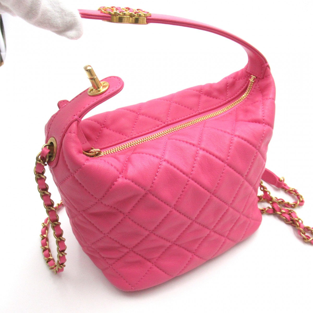 Chanel Perfect Meeting Hobo Quilted Lambskin Small Pink