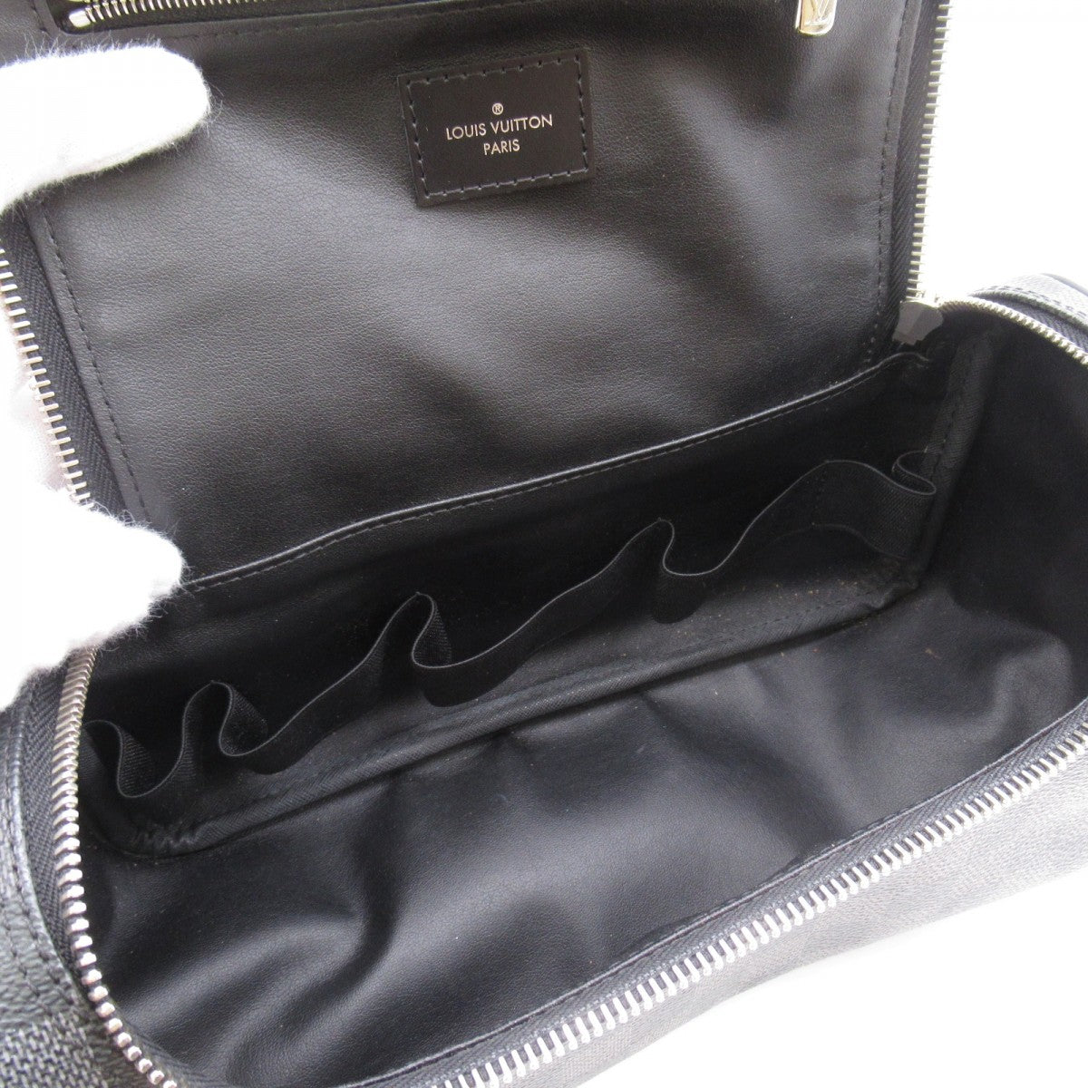 Louis Vuitton Toiletry Pouch Damier Graphite Pouch Bag Black
