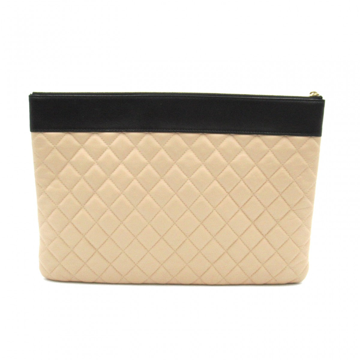 Quilted Leather Zip Clutch