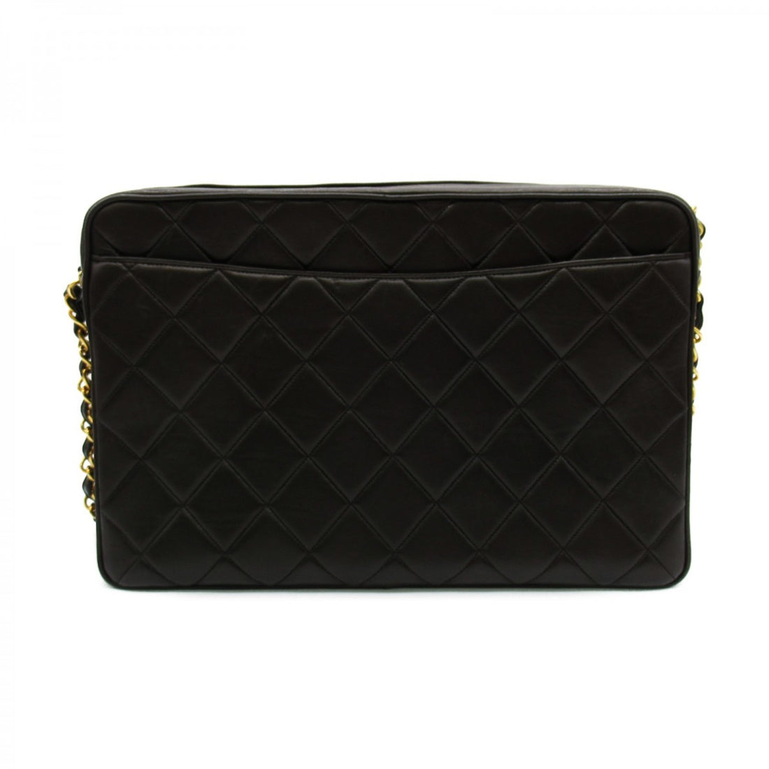 CC Quilted Leather Chain Flap Bag