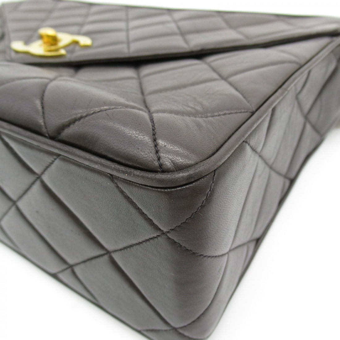 CC Quilted Leather Chain Flap Bag