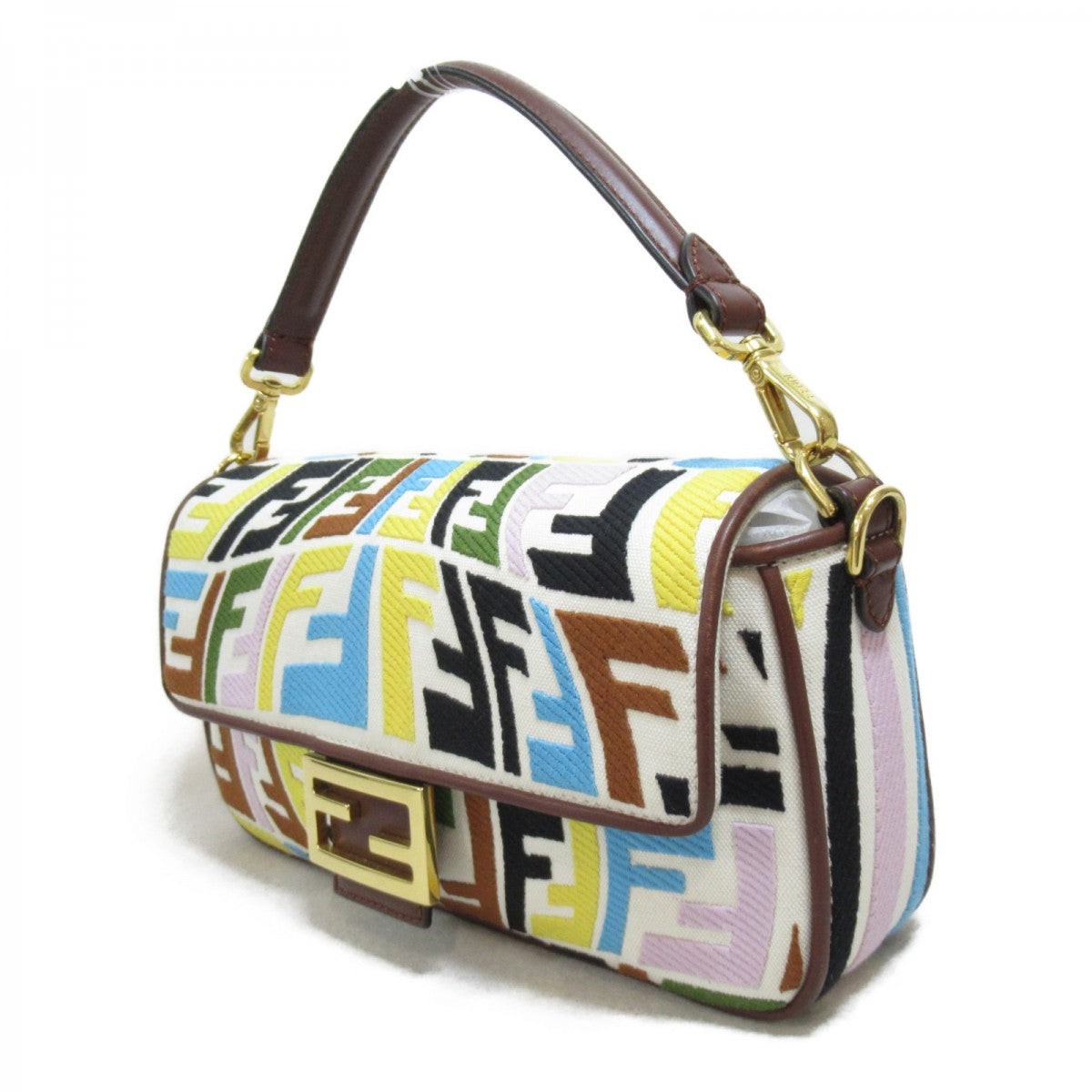 Fendi - Authenticated Baguette Handbag - Cloth Multicolour For Woman, Very Good condition