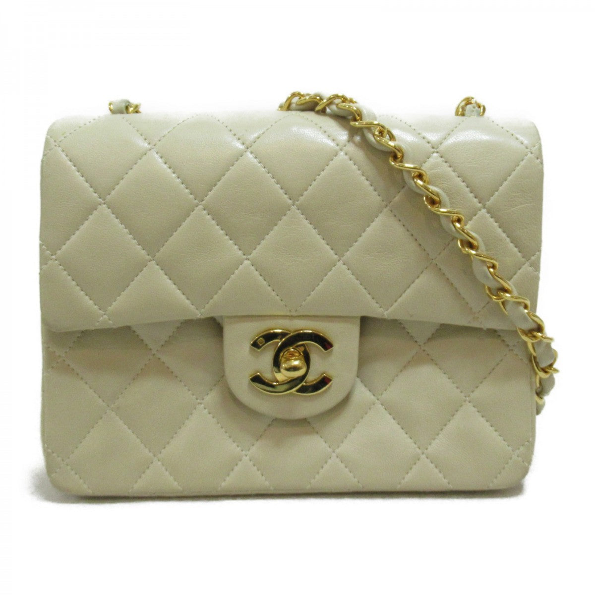 CC Quilted Leather Single Mini Flap Bag