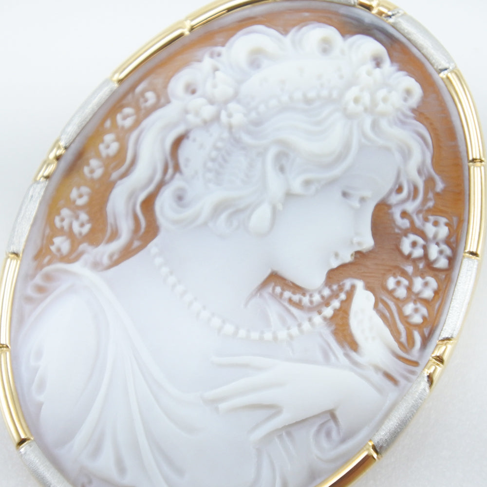 Cameo Brooch Pendant K18 Gold Pt900 Platinum