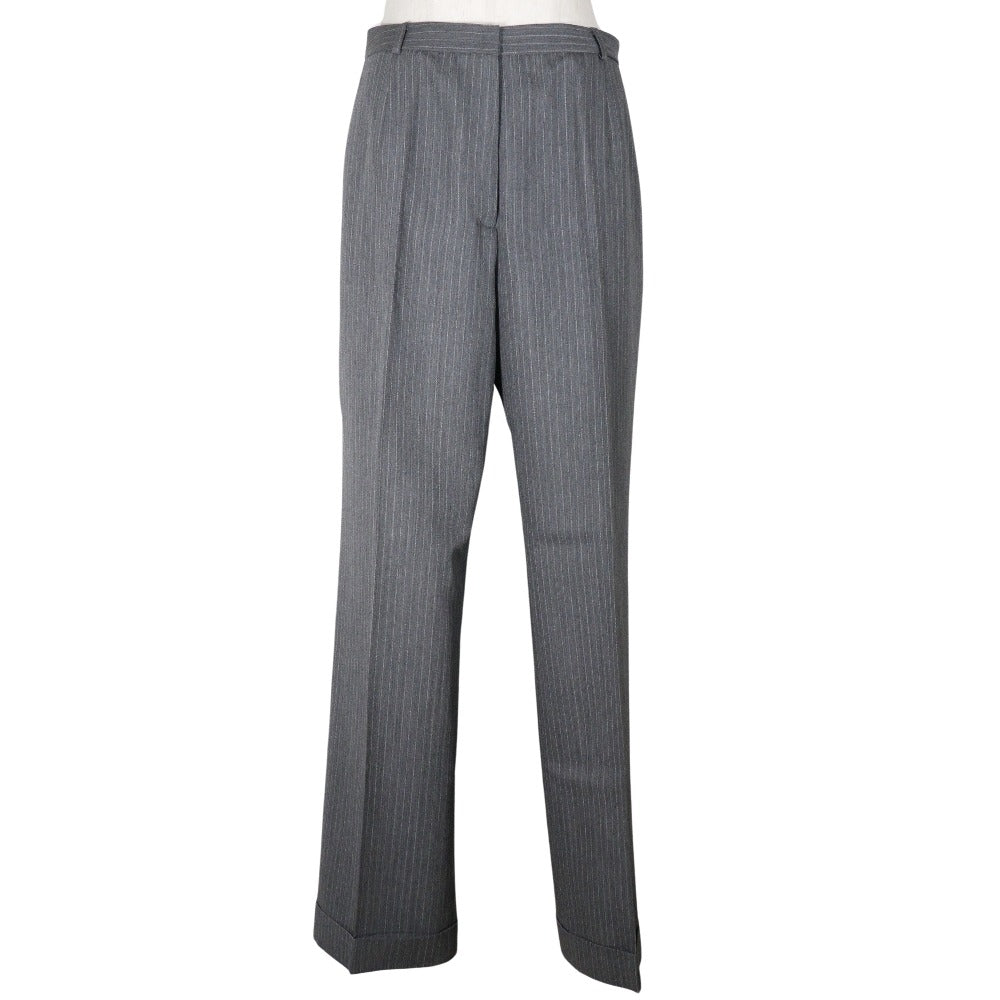 Burberry Wool Silk Wide Pants Gray