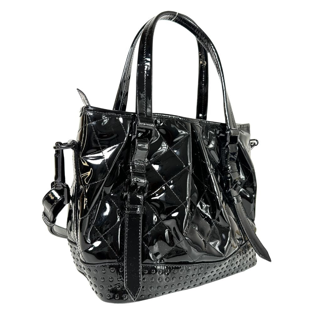 Patent Leather Studded Tote
