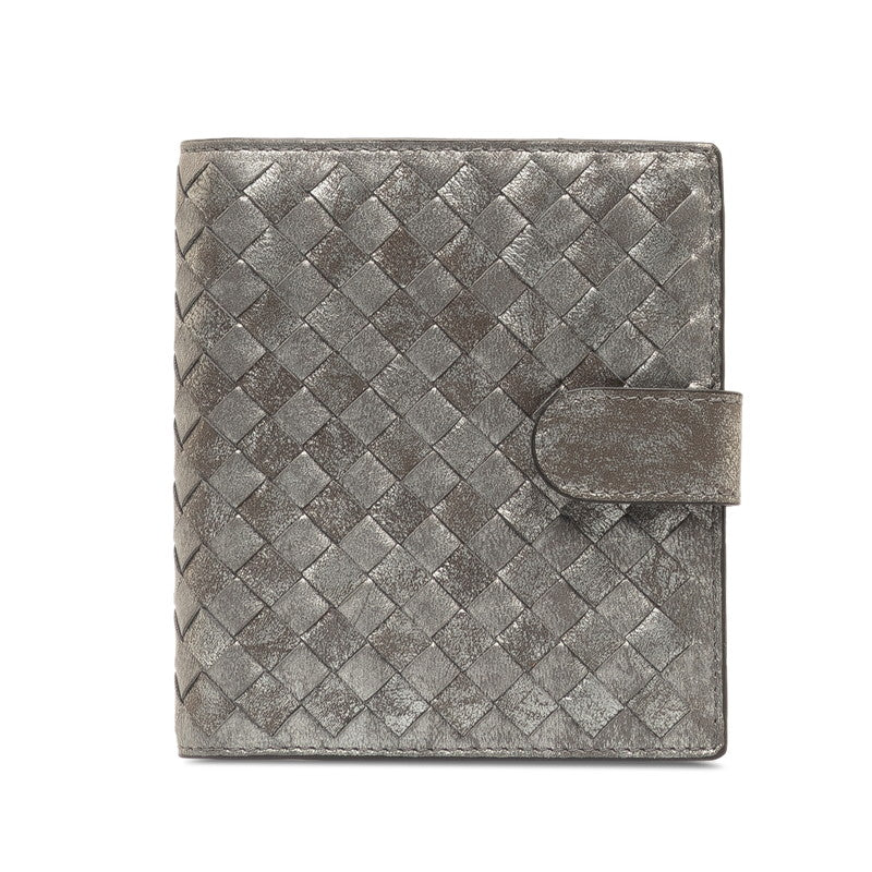Bottega Veneta Intrecciato Leather Bifold Wallet Leather Short Wallet in Good condition