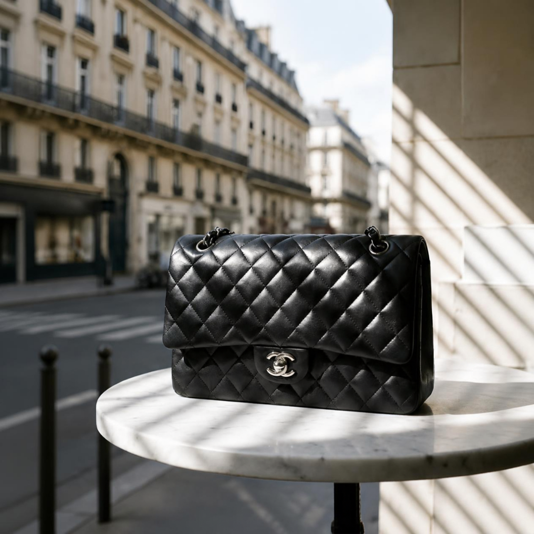 Chanel Coco Mark Matelasse Silk Satin Shoulder Bag