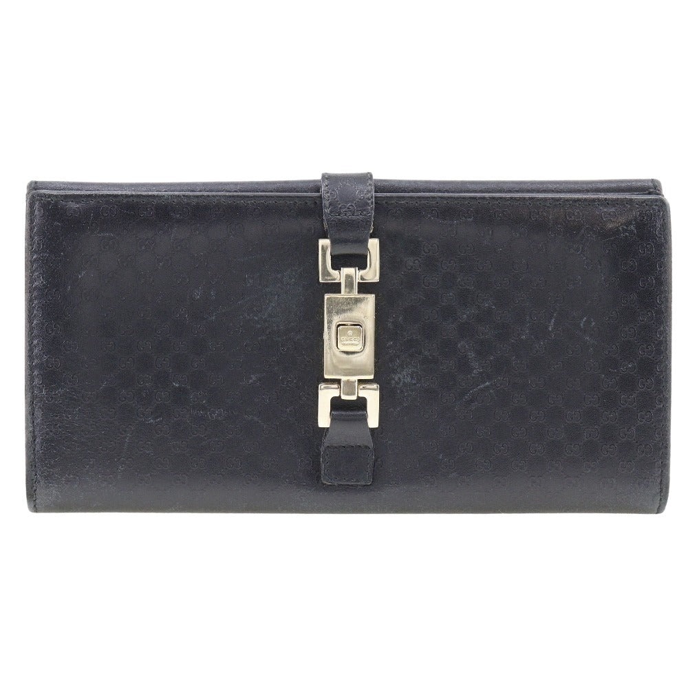 Gucci Leather Long Wallet Unisex Black